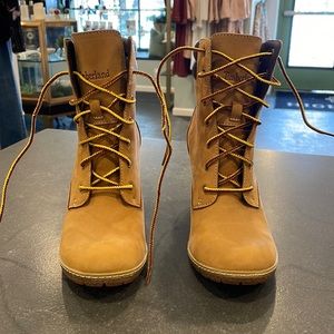 Timberland high heel boots, size 7, never worn
